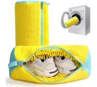 1 pièce Sac de machine à laver les chaussures à 360° pour tous types de chaussures - Anti-déformation, lavable en machine, séchage à l'air, sac de lessive protecteur avec un riche molleton à l'intérie