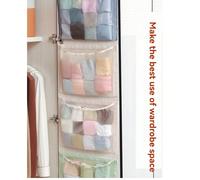 1 pièce Sac de rangement en filet à bandes rectangulaire, sac organisateur suspendu pour sous-vêtements, chaussettes sur la porte de l'armoire, sac en filet pour la lingerie monté au mur, porte-sac pl