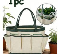1 pièce Sac de rangement pour outils de jardinage grande capacité, conception à compartiments, imperméable et résistant aux taches, fournitures de jardinage portables, unisexe, sac fourre-tout de rang