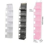 1 pièce Sac de rangement suspendu sur la porte à 4/6 couches, sac multi-couches ménager/organisateur de jouets, pochette de rangement murale en PVC + tissu non tissé pour dortoir, livrée avec crochets