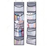1 pièce Sac organisateur de rangement à 5 poches pour sous-vêtements, grand sac compartimenté en tissu non tissé à accrocher sur la porte, le placard, la salle de bain pour ranger les sous-vêtements, 