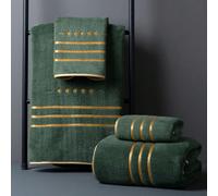 1 pièce Serviette de bain grande en fibre de polyester verte ou serviette, fine, motif étoile, unisexe toutes saisons, séchage rapide et absorbante, convient pour la salle de bain, cadeau de vacances,