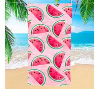 1 pièce Serviette de plage à fond fluide motif pastèque, super douce microfibre extra large couverture de plage, super absorbante serviette de bain, convient pour les voyages, la piscine, la plongée, 