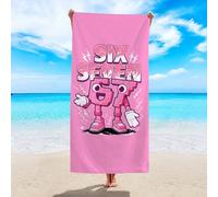 1 pièce Serviette de plage à la mode "SIX SEVEN", imprimé dessin animé "67", super douce, séchage rapide et absorbante. Grande serviette de plage, de bain, de natation, convient pour la plage, la nata