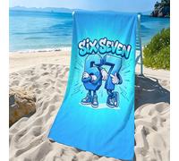 1 pièce Serviette de plage en fibre ultra-fine SIX SEVEN, couverture de plage de tailles multiples, serviette de protection solaire, légère, convient pour la natation, le camping, les sports, la plage
