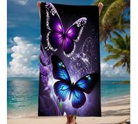 1 pièce Serviette de plage imprimée de papillon créative et colorée 250 g/m², serviette de piscine, grande couverture de plage, serviette de natation en polyester séchage rapide, convient pour les voy