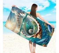 1 pièce Serviette de plage océanique onirique, grande serviette de plage à imprimé animalier du monde sous-marin, serviette de bain de plage en microfibre absorbante et anti-sable, serviette, convient