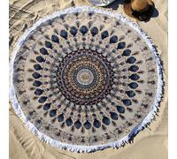 1 pièce Serviette de plage surdimensionnée à motif mandala bohème, couverture de plage ronde, décoration d'intérieur, convient pour la plage, la piscine, le camping et les voyages, extrêmement confort
