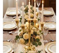 1 pièce/set Bougeoir de style bohème en alliage de zinc 5 têtes/3 têtes, convient pour la vie à la maison, le mariage, la décoration de la maison, la fête, le cadeau, le restaurant, la décoration de l