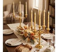 1 pièce/set Bougeoir style bohème en alliage de zinc 5 têtes/3 têtes, convient pour la vie à la maison, le mariage, la décoration de la maison, la fête, le cadeau, le restaurant, la décoration de la c