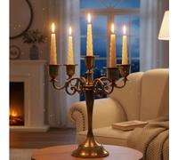 1 pièce/set Bougeoir style bohème en alliage de zinc 5 têtes/3 têtes, pour la maison, les mariages, la décoration intérieure, les fêtes, les cadeaux, les restaurants, la décoration de cheminée, les ré
