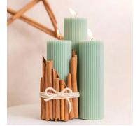 1 pièce Set de bougies cylindriques ondulées, 3" de large x 4" de haut, 6" de haut, 8" de haut, grandes bougies parfumées en cire de soja, décoration moderne et élégante pour la maison, convient pour 