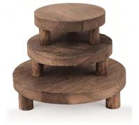 1 pièce/set Plateau rond en bois, support de bougie en bois multifonction, plateau à fruits de cuisine, plateau de rangement pour salle de bain, Noël grand,taille moyenne,petitUnicolorebois