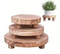 1 pièce/set Plateau rond en bois, support de bougie en bois multifonction, plateau à fruits de cuisine, plateau de rangement pour salle de bain, Noël grand,taille moyenne,petitUnicolorebois