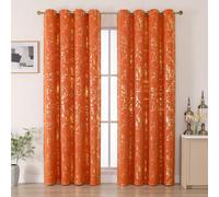 1 pièce/set Rideau doré haute précision avec motif baroque, convient pour le salon/la chambre/le balcon/l'hôtel/le bureau/le bar/la file d'attente extérieure, style à œillet supérieur, installation fa