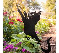 1 pièce Silhouette élégante de chat - Acier durable, sculpture de décoration extérieure pour les amateurs d'animaux de compagnie - Idéal pour le jardin, la pelouse 20x36cm,2 pièces,Style 1,Style 2,Sty