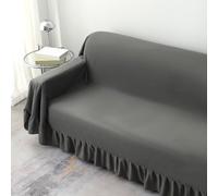 1 pièce Sombre Gris Serviette De Canapé Minimaliste Moderne style Avec En Dentelle En Polyester Fibre Serviette De Canapé Pour Salon Et Chambre À Coucher Siège unique,2 Sièges,3 Sièges,4 SiègesPolyest