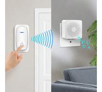 1 pièce Sonnette de porte sans fil intelligente, sonnette de bienvenue, étanche, télécommande, interface USB, installation facile sans câblage requis, portable et durable, ensemble de sonnette intelli