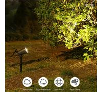 1 pièce Spot solaire, 9 LED IP65 étanche, lampe de décoration de jardin 2-en-1, 3 modes d'éclairage, lampes d'extérieur pour jardin, allée, chemin Lumière chaude 1 pièce,Lumière blanche 1 pièce,Couleu