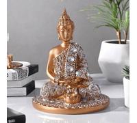 1 pièce Statue de Bouddha créative en résine, décoration de méditation, décoration d'intérieur zen, décoration de vacances, meilleur cadeau de vacances Blanc,or,noirABS