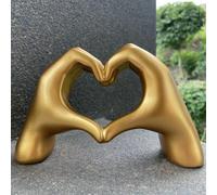 1 pièce Statue de doigt en forme de cœur, Décoration artistique moderne, Figurine d'amour, Ornements pour chambre, maison, bureau, mariage Argent