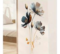 1 pièce Sticker mural fleur de coquelicot, décalcomanie vinyle autocollante amovible, convient pour la décoration murale de la maison, la décoration de la maison, l'arrière-plan mural de la chambre à 