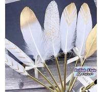 1 pièce Stylo plume vintage européen de style britannique avec plume dorée, outil d'écriture calligraphique pour mariage, fête de Noël, cadeau, enseignant, étudiant, décoration thème littéraire victor
