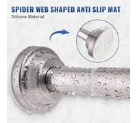 1 pièce Super longue barre à rideaux en acier inoxydable sans perçage, diamètre de 2,5 cm, barre à rideaux noire/argentée, barre de penderie, barre rétractable, corde à linge, sans perçage requis, en 