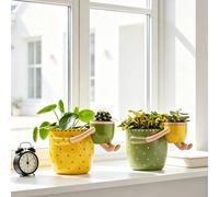 1 pièce Super mignon pot de plante en forme d'ail jaune, pot de fleurs d'intérieur rétro avec trou de drainage, convient pour les succulentes, les herbes, les cactus - cadeau idéal pour les amateurs d