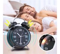 1 pièce Super réveil bruyant, pour gros dormeurs, double cloche 4,5 po silencieux sans tic-tac, veilleuse, réveil de chambre, réveil de chevet intelligent, réveil en métal, parfait pour les étudiants,