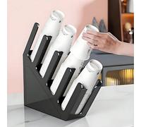 1 pièce Support à 4 emplacements pour tasses - Support à tasses robuste pour , café, bar, bureau | Rangement de comptoir économe en espace avec plateau noir | Conception monobloc sans contact alimenta