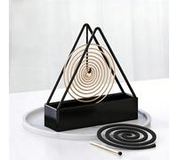 1 pièce Support à encens mural en métal, boîte anti-moustiques pour l'extérieur, plateau brûleur d'encens de bois de santal, brûleur de spirale anti-moustiques triangulaire pour patio, plateau suspend