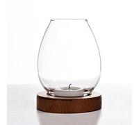 1 pièce Support de bougie en verre transparent rond, photophore, forme de lampe à huile rétro. Support de bougie de décoration de table de mariage et de dîner. Bougie résistant au vent. Convient pour 