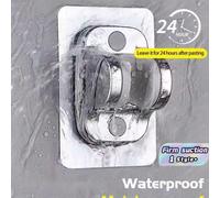 1 pièce Support de douche réglable, étagère de douche murale amovible, support de douche universel sans perçage, base fixe sans perçage pour salle de bain, organisateur de douche en acier inoxydable a