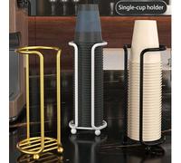 1 pièce Support de gobelet en papier jetable, support de gobelet en papier minimaliste, support de rangement multifonctionnel pour tasse de café/thé de bureau (gobelets non inclus) aléatoire,Noir méta