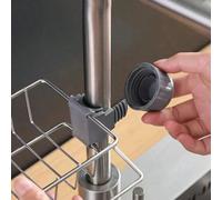 1 pièce Support de rangement pour robinet, bouton fixe, démontage et installation faciles - Conception de drainage creuse - Porte-éponge de cuisine, organisateur de salle de bain égouttable Accessoire