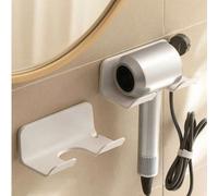 1 pièce Support de sèche-cheveux auto-adhésif, monté au mur, sans perçage requis. Support de rangement pour sèche-cheveux, support pour outils de coiffure de salle de bain, convient pour les fers à fr