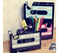 1 pièce Support de stylo magnétique en forme de ruban en plastique, organisateur de bureau multifonction rétro, boîte de rangement créative pour fournitures de bureau et d'étude rose,bleu,grisABS