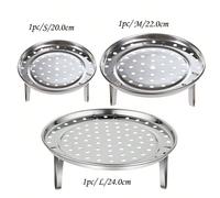 1 pièce Support de vapeur en acier inoxydable à pieds hauts avec assiette de séparation à trois pieds détachable, plats à vapeur de cuisine multifonctionnels 24,0 cm * 4,5 cm,20,0 cm * 4,5 cm,22,0 cm
