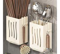 1 pièce Support multifonction pour baguettes de cuisine, égouttoir mural pour baguettes, range-ustensiles de cuisine, fournitures d'organisation pour la maison, accessoires de cuisine Taille Unique,2 