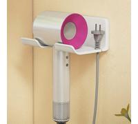 1 pièce Support mural pour sèche-cheveux et étagère de rangement pour salle de bain - Étagère de rangement en plastique durable, design élégant, convient pour une organisation et un rangement pratique