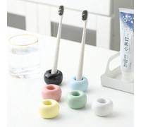 1 pièce Support pour brosse à dents en céramique, style macaron pour couple, ensemble organisateur dentaire, décoration de salle de bain estivale Taille Unique,2 pièces blancporcelaine