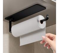 1 pièce Support pour essuie-tout de cuisine, à fixer au mur ou sous un placard, distributeur et range de film alimentaire, solution de rangement gain de place, support à essuie-tout élégant, support d
