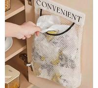 1 pièce Support pour sac poubelle de cuisine, sac de rangement en plastique mural à grande capacité avec poche filet à boucle et crochet 2 pièces,Sac de rangement beige,Beige avec,Version améliorée en
