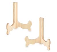 1 Pièce Supports D'assiettes en Bois, TIE-DailyNec 6.3 Pouces Support Assiette en Bambou, mini Chevalet de Table, Support de Cartes Postales pour Présentation D'assiettes, DVD, Cadres Photo, Images