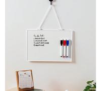 1 pièce Tableau blanc effaçable de taille A4 avec corde de suspension, petit tableau blanc suspendu, livré avec 3 marqueurs effaçables magnétiques, pour le dessin et la prise de notes, fournitures sco