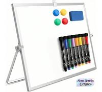 1 pièce Tableau blanc magnétique double face 16" * 12", comprend 8 marqueurs, 4 aimants, 1 efface et un support. Idéal pour le dessin, la prise de notes, les listes de tâches et la décoration murale s