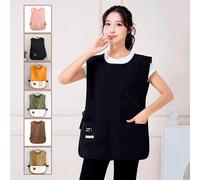 1 pièce Tablier de cuisine imperméable, Uniforme de travail de café, Tablier à bavette unisexe grande taille rose,noir,Vert armée,jaune,Kaki,Brun foncé,Café noirPolyester