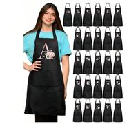 1 pièce Tablier de cuisine noir, tablier polyester moderne anti-huile, tablier de cuisine noir, tablier en polyester, convient pour le jardinage, la cuisine et les travaux ménagers, idéal pour la mais