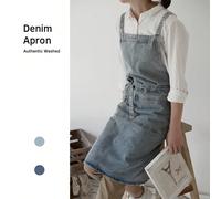 1 pièce Tablier en jean bleu clair avec sangles croisées pour la cuisine, le barbecue, le jardinage, style rétro, cuisine, salle de bain, maison, fournitures ménagères Taille UniqueUnicoloreÉtoffe